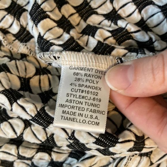 Tianello Ashton Tunic Top XL Knit Jersey White Black Boho Beach Steve Barraza - Picture 11 of 16